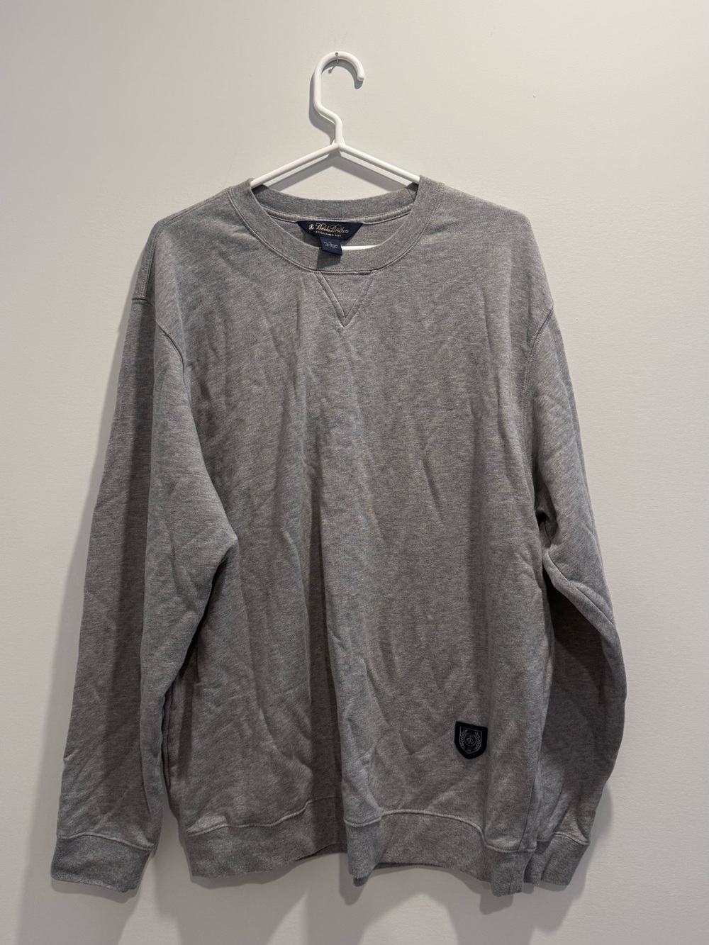 Brook Brothers Classic Gray Crewneck Sweatshirt